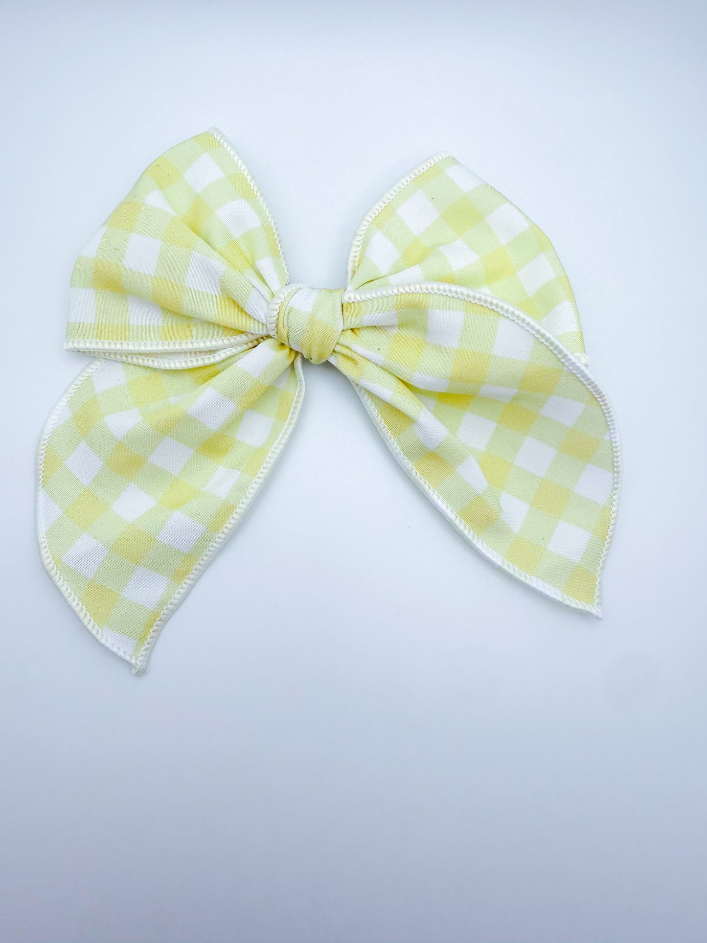 Yellow Gingham Sailor Bow