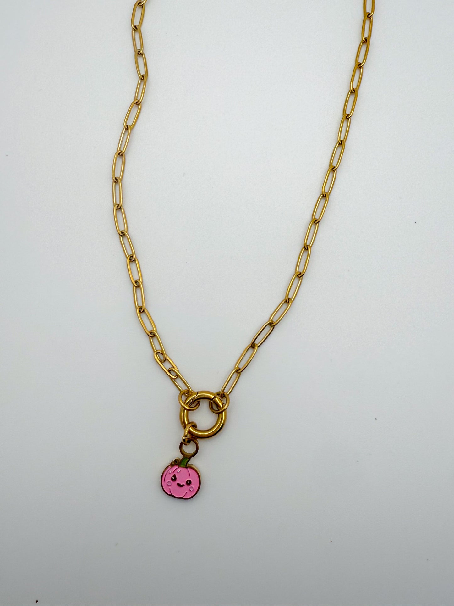 Pumpkin Charm | Circle Stacker Necklace Charm