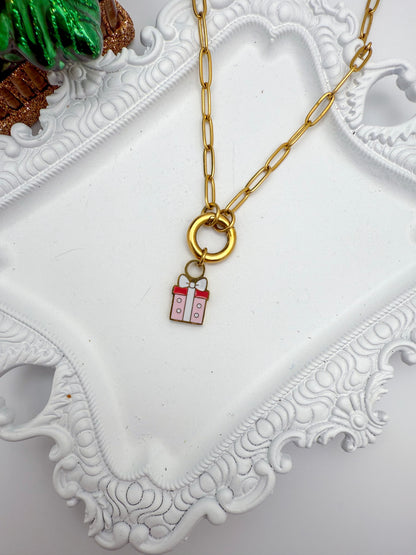 Present Charm | Circle Stacker Necklace Charm