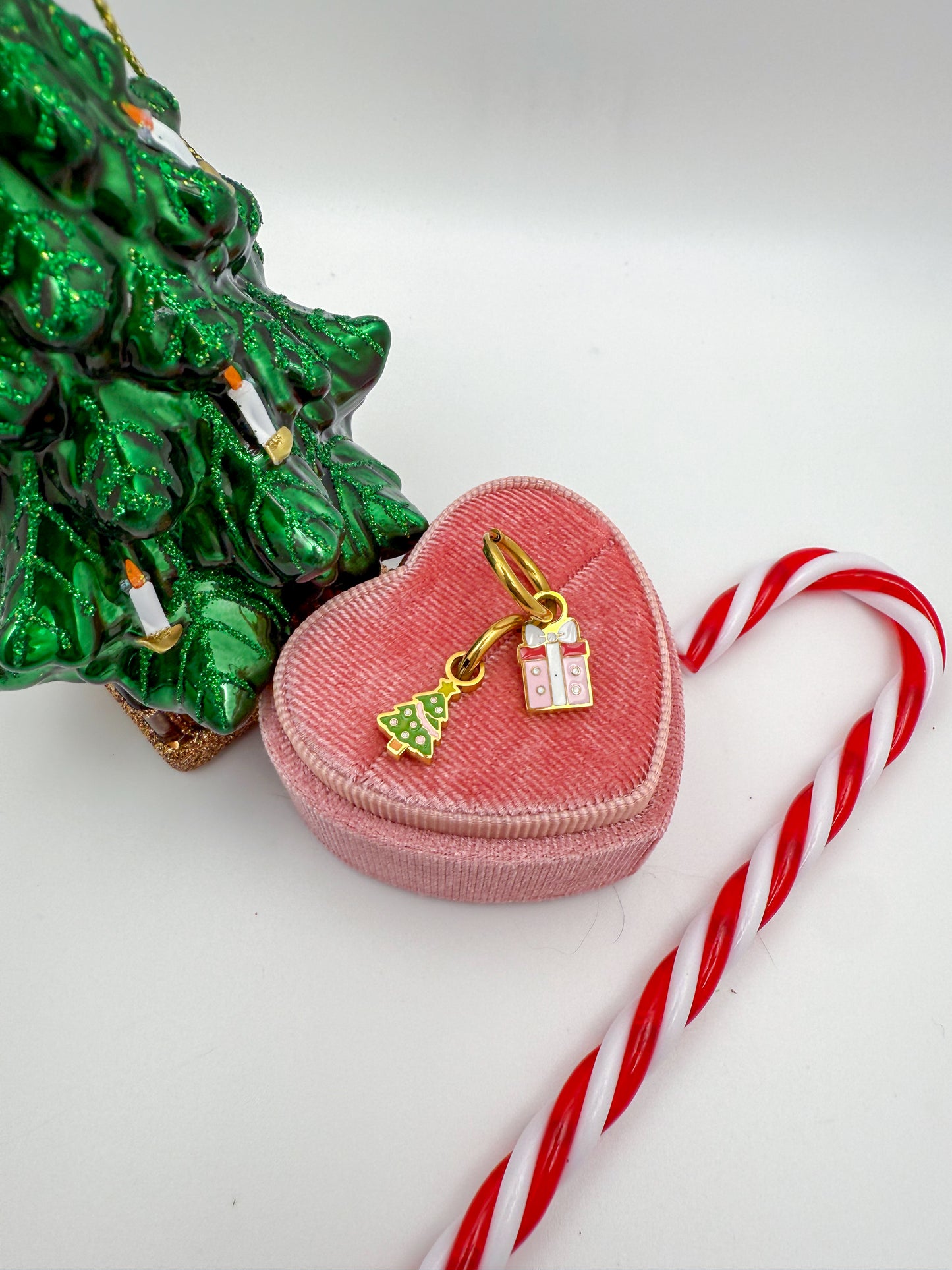 Tree + Present Huggie Charm Set