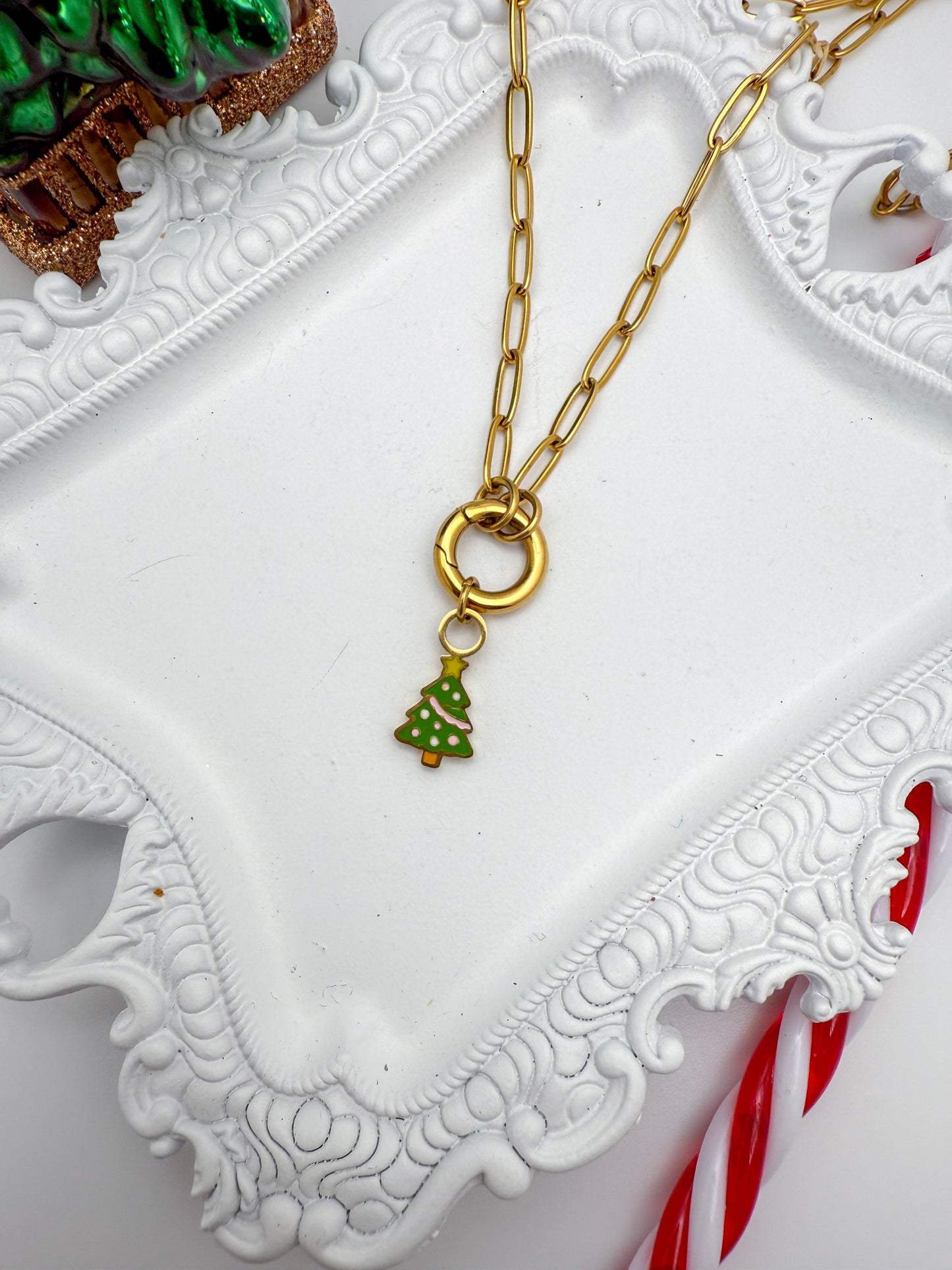 Tree Charm | Circle Stacker Necklace Charm