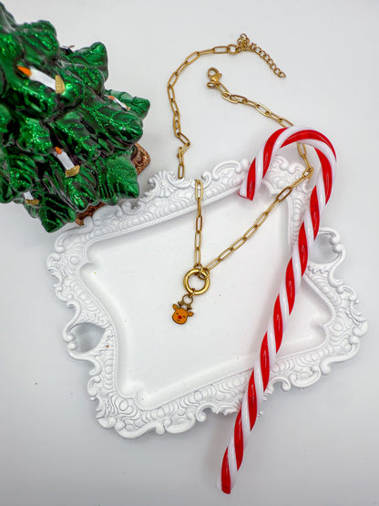 Reindeer Charm | Circle Stacker Necklace Charm