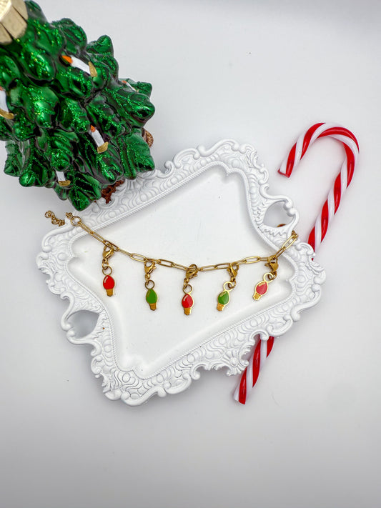 Christmas Light Charms | Paperclip Bracelet + Necklace Charm