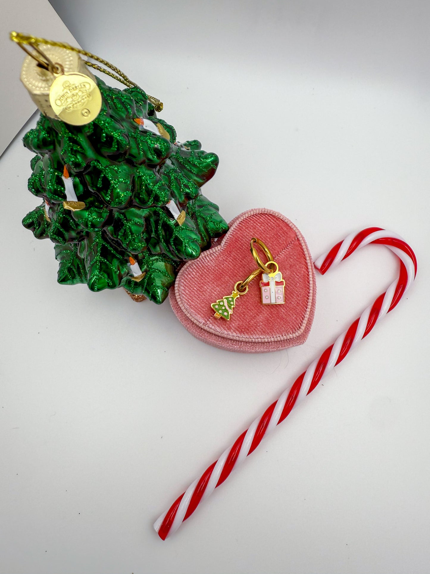 Tree + Present Huggie Charm Set