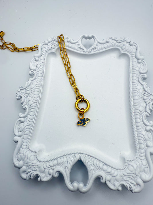 Bat Charm | Circle Stacker Necklace Charm