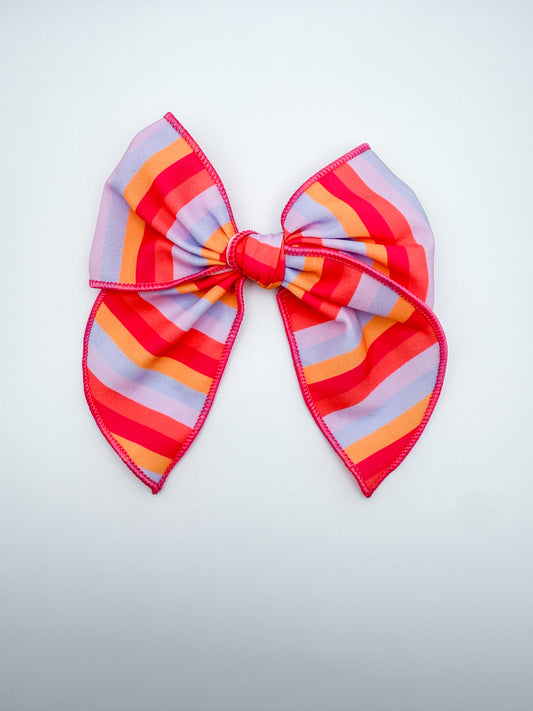 Bright Stripes Sailor Bow